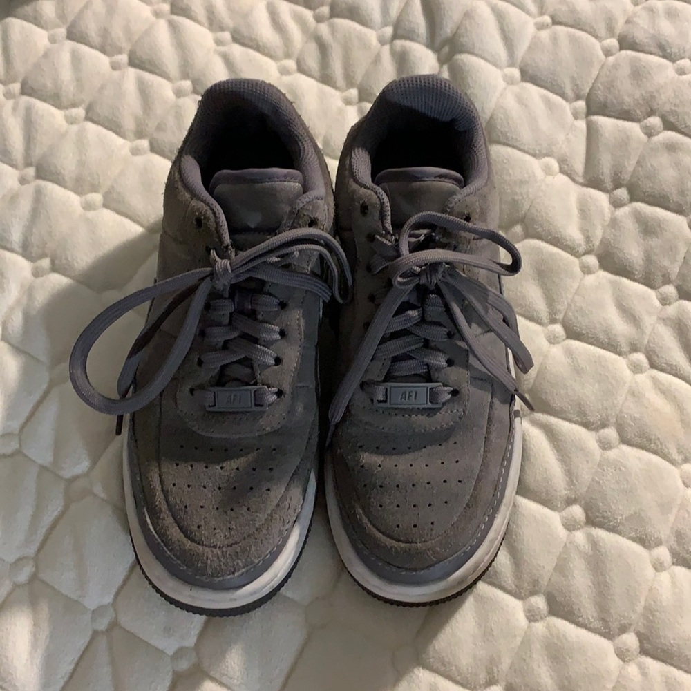 Gray Air Force 1s